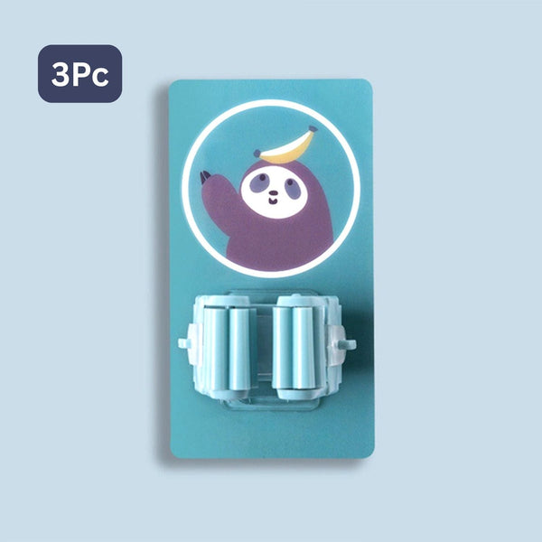 Magic Sticker Series Self Adhesive Mop And Broom Holder (3 Pc)