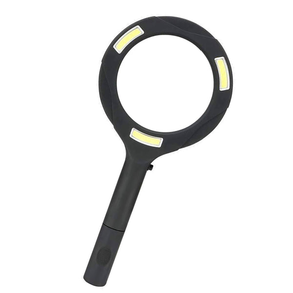 Magnifying Glass With 3 Led Light 3x Power And Rubberized Handle