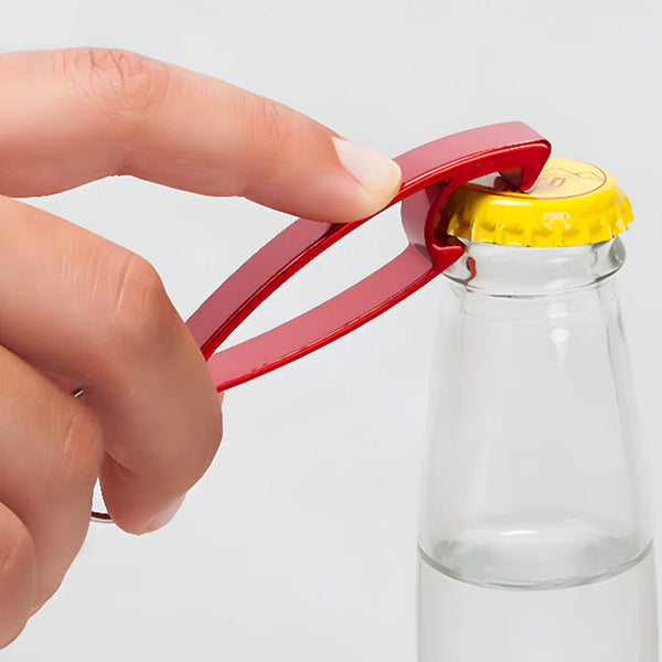 2 In 1 Compact Metal Bottle Opener With Keyring (2 Pc)