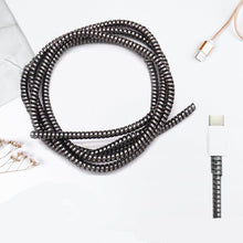 Metallic Finish Cable Spiral Protector Wire Repair Pet Cord Protector Headphone Saver Cable Wrap Cover For Mac Charging Cable