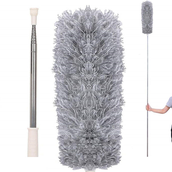 Microfiber Dusters For Cleaning Telescoping Feather Duster With 100 Inches Extendable Handle Pole Dusting Cleaning Tools For Cleaning High Ceiling Ceiling Fan Blinds Cobwebs Furniture Cars