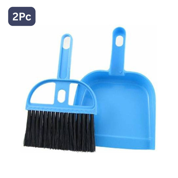 Mini Dustpan With Brush Broom Set For Multipurpose Cleaning - 2 Pcs