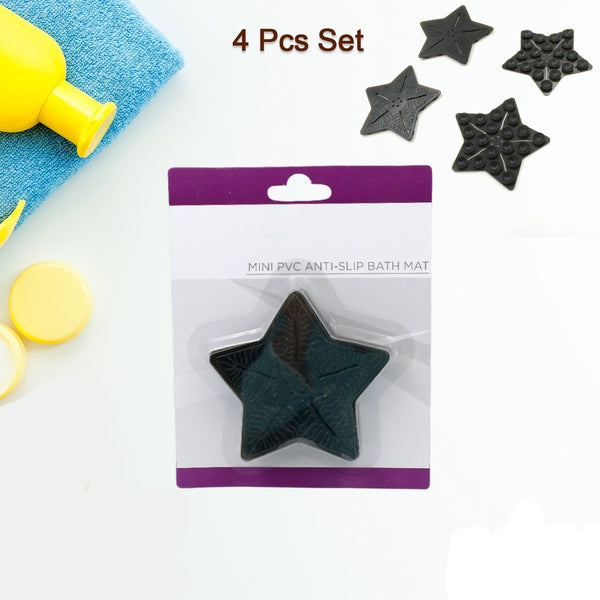 Mini Pvc Anti-slip Bat Mat Non Slip Baby Bath Mats Mini Child Safety Anti Slip Shower Mats Star Leaf Shaped For Kids (4 Pc Set)