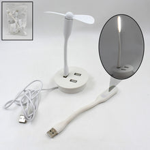 Portable Mini Usb Fan Usb Light Usb 3 Hub Port Combo