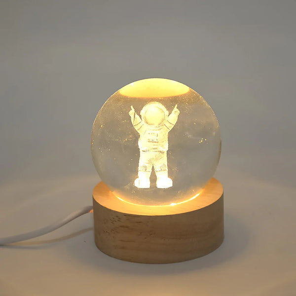 Moon 3d Crystal Ball Lamps With Base For Bedroom 3d Lamps (1 Pc)