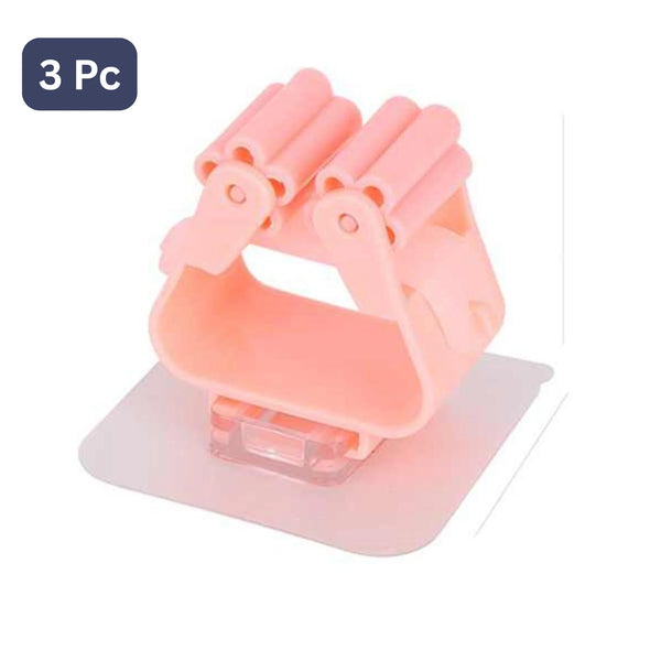 Magic Sticker Series Self Adhesive Mop And Broom Holder (3 Pc)
