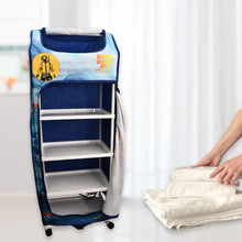 Multi Purpose Foldable Baby Wardrobe Toy Box 5 Shelves Cartoon Printed