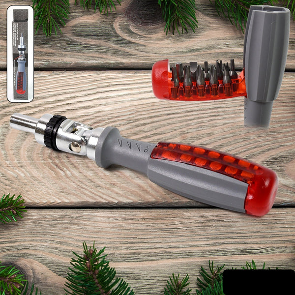 Multi Bits Ratchet Screwdriver Set Adjustable Angle Two-way Ratcheting Screwdriver (1 Set)