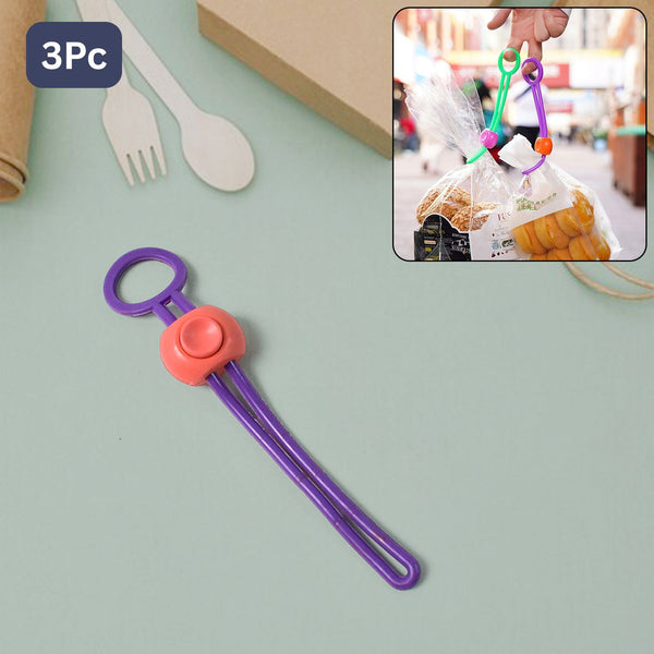 Multifunctional Colorful Sealing Rope Strap Clips (3 Pc)