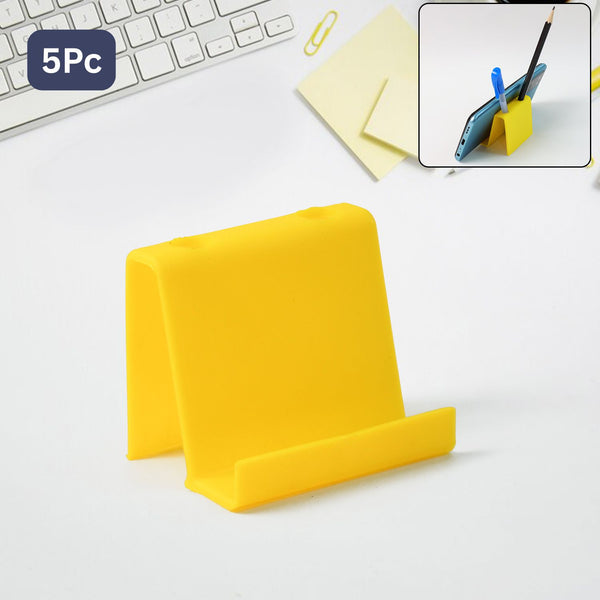 Multifunctional Plastic Mobile Phone Stand  Pen Holder (5 Pc, Mix Color)