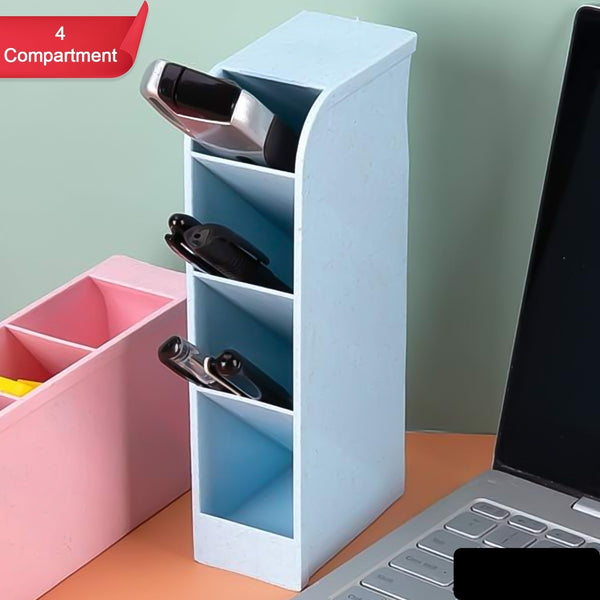 Multipurpose 4 Compartment Pen Holder Office Desktop (1 Pc)