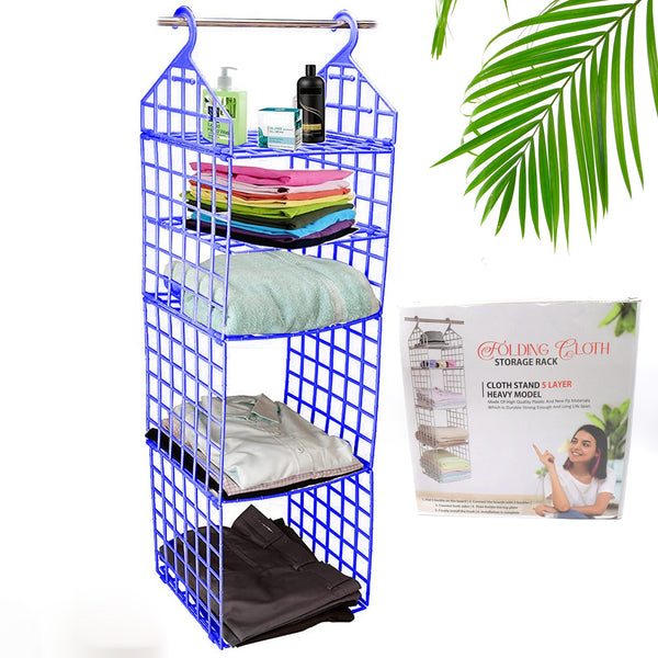 Multipurpose 5 Layer Folding Clothes Storage Racks closet For Students Wardrobe Shelves Socks Scarf T-shirt Exchanging Organizer Storage Holders  Racks