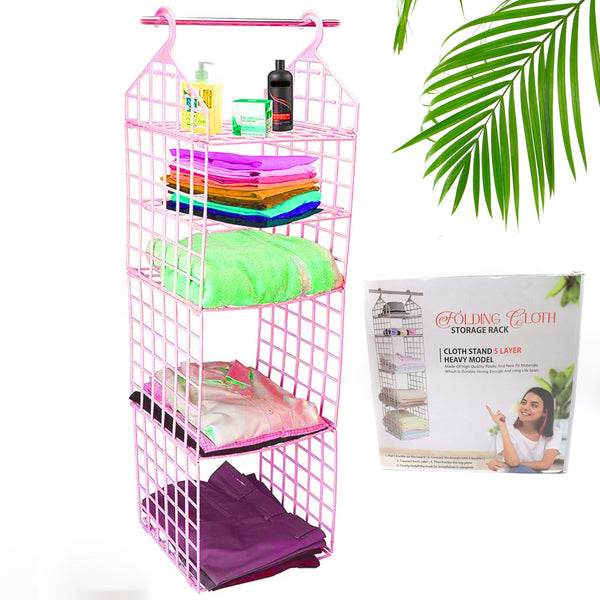 Multipurpose 5 Layer Folding Clothes Storage Racks closet For Students Wardrobe Shelves Socks Scarf T-shirt Exchanging Organizer Storage Holders  Racks