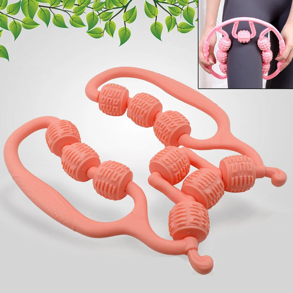 Muscle Massage Roller 10 Wheels Relieve Soreness Leg Muscle Roller Fitness Roller Muscle Relaxer Massage Roller Ring Clip All Round Massaging Uniform Force Elastic Pp Drop Shaped For Home Use (1 Pc)