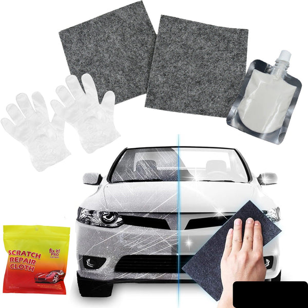 Nano Magic Car Scratch Remover Cloth Multipurpose Scratch Repair Cloth For Car Paint Scratch Repair Easy To Repair Slight Scratches On The Surface Polishing Repeatable Use For All Kinds Of Car (45 Ml Repair Solution 2 Gloves 2 Nano Cloth)