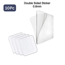 New Double Side Tape Sticker Strong Waterproof Wall Indoor Nano Adhesive No Trace Gel Clear Industrial Multipurpose Removable Use For Bedroom Home Kitchen Hotel (10 Pc)