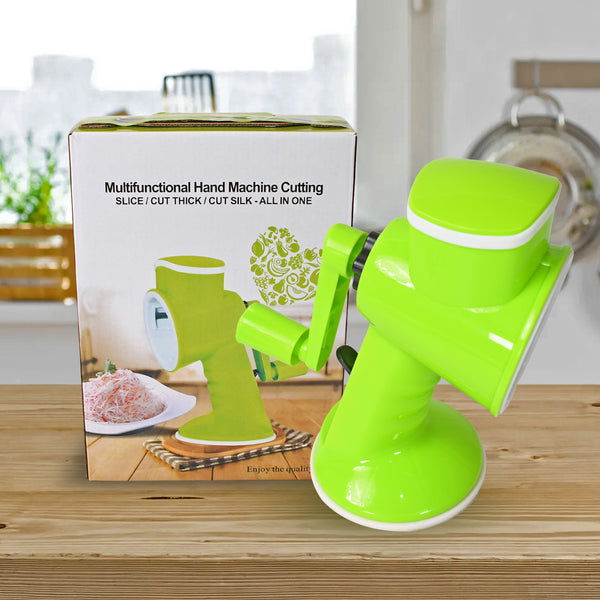 6 In 1 Multi Functional Vegetable Cutter  Slicer Hand Machine Cutting Slice Cut Thick Cut Silk All In One Vegetable Chopper Cutter  Slicing Cutter Barrel - Vegetable Grater With 6 Removable Blades