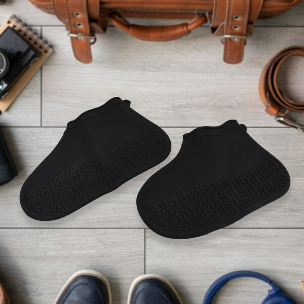 Non-slip Silicone Rain Reusable Anti Skid Waterproof Fordable Boot Shoe Cover (Small Size 1 Pair)