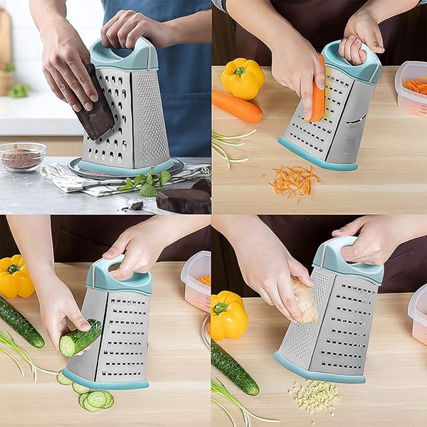 Heavy-duty 7-in-1 Multipurpose Stainless Steel Hexagonal Grater