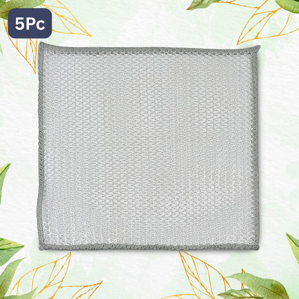 One-sided Multipurpose Microfiber Cloths Scrubber (5 Pc,  20x20 Cm)