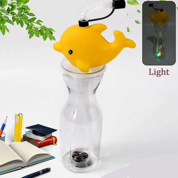 Party Props Birthday Return Gifts For Kids Animal Shape Straw Sipper Bottle For Kids Return Gifts For Birthday straw Bottle For Kids Multicolor