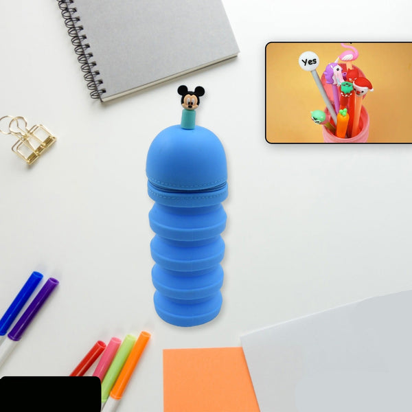 Pencil Case Is Made Of Silicone Telescopic Pen Holder With Zipper Closure And Large Capacity Office Home School School-pink Boys For Girls Secondary School Clear Pencil Case