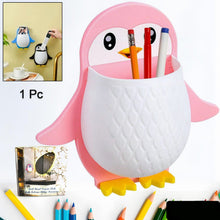 Penguin Storage Box Adhesive Remote Case Electric Toothbrushes Holder Universal Controller Holder Wall Nightstand Office Plastic Wall Mount