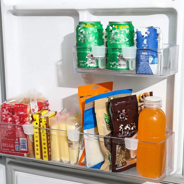 Plastic Storage Baskets Space Allocator Refrigerator Organizer Bins Partition Clip (3 Pc)