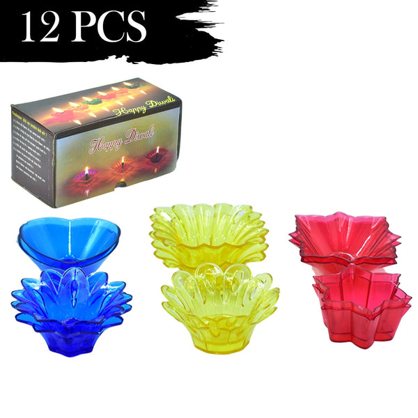 Plastic Candle Cup With Multi Shape  (Multicolor)