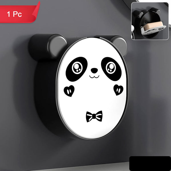 Plastic Cute Panda Soap Box Wall Mounted Flip-top Drain Soap Case (1 Pc)