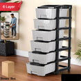6-layer Heavy-duty Plastic Drawer Organizer Cabinet With Stone Texture Drawers