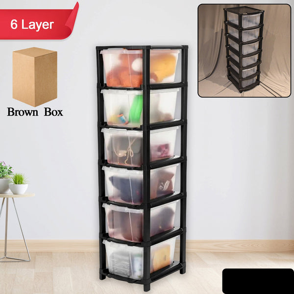 6-layer Modular Plastic Drawer Storage Cabinet