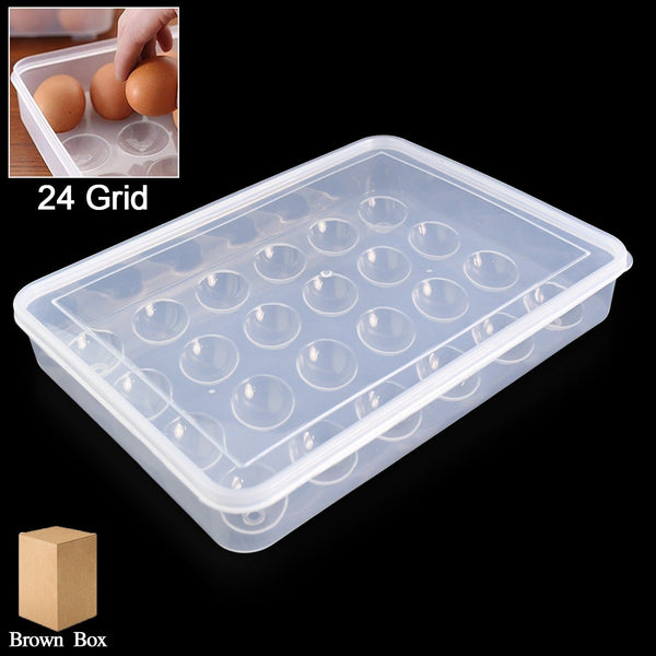 Plastic Egg Storage Container Holder For Refrigerator Egg Tray Holds 24 Eggs (1 Pc)