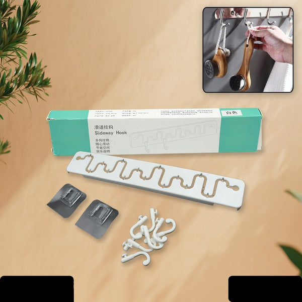 Slideway Adjustable Hook Wall Adhesive Hook Plastic High Quality Hooks For Home Bathroom Use