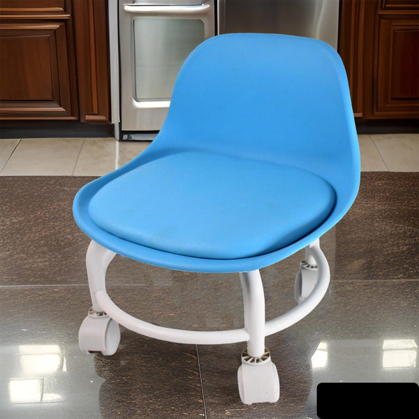 Plastic Low Round Rolling Stool With Wheels Pedicure Stool (1 Pc  Mix Color)