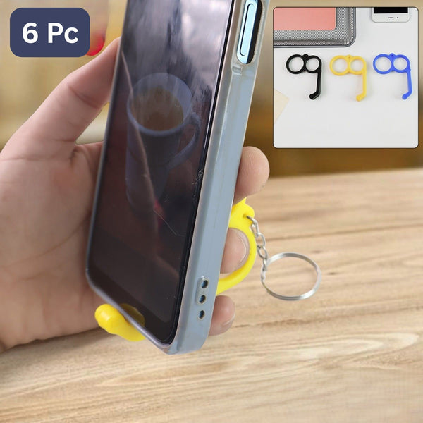 Plastic Hand Mobile Stand (Mix Color, Pack of 6 Pcs)