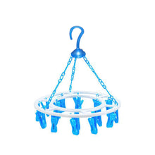 Plastic Round Cloth Drying Stand Hanger With 24 Clips (Multicolor)
