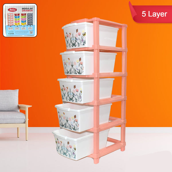 Plastic Smart Wonder Drawer Home Storage  Organization (5 Layer, 1 Pc)