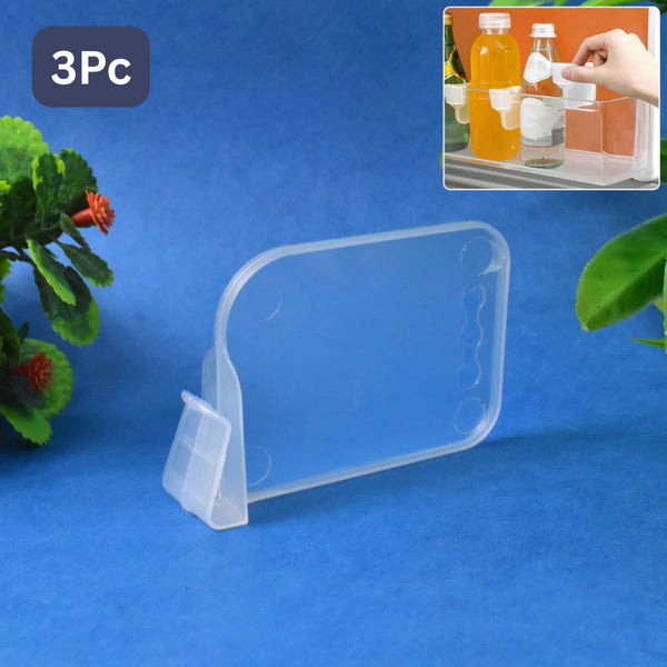 Plastic Storage Baskets Space Allocator Refrigerator Organizer Bins Partition Clip (3 Pc)