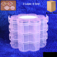 3-layer Transparent Plastic Flower-shaped Storage Box With 9 Grids