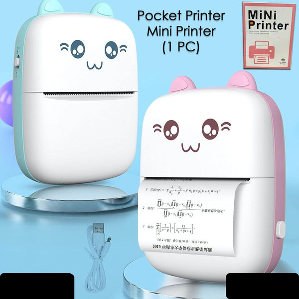 Pocket Mini Printer Mobile Phone Bluetooth Connection Wireless Mini Thermal Printer With Android Or Ios App For Pictures Portable Smart Printercontains 1 Rolls Thermal Paper With Fast Paper Output For Photo Image