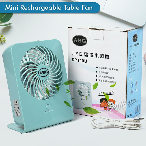 Portable Desk Fan Big Table Fan 3 Step Speed Setting Fan Personal Desk Fan Suitable For Office  School  Home Use (Battery Not Include)