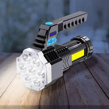 Portable Flashlight Torch Cob 7led Hand Light Usb Rechargeable Light With Side Light (1 Pc)