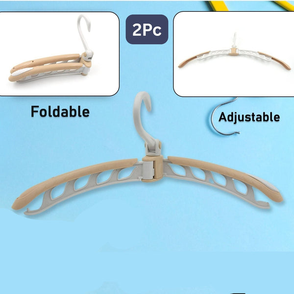 Portable Folding 360 Degree Rotating Clothes Hangers Travel Foldable  Adjustable Accessories Foldable Clothes Hangers Drying Rack For Travel (2 Pc)
