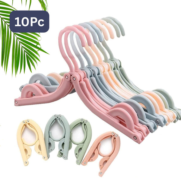10 Pcs Portable Folding Clothes Hanger Creative Travel Easy To Carry Clothes Hanger For Adults And Children