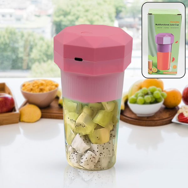 Portable Multifunctional Electric Juicer Cup Usb Juice Maker 6 Blade (350 Ml)