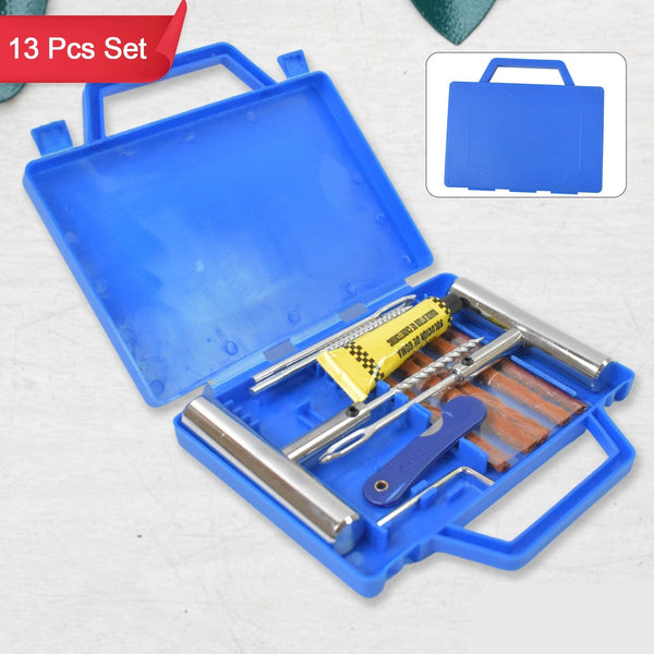 Portable Tire Repair Kit Tyre Repairing Tool Set With Box (13 Pcs Set)