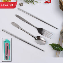 Portable Utensils Travel Camping Cutlery Set 4 Pc With Case