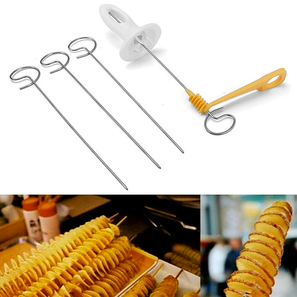 Potato Spiral Cutter Potato Twister (4 Spits) (1 Set)