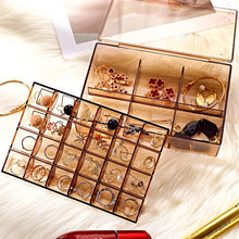 2 Layer Acrylic Jewelry Storage Box Dustproof Earring Box Storage Box Portable Nail Art Storage Case 24-grid Small And 6-grid Big Case Makeup Vanity Box (1 Pc  30 Compartment)